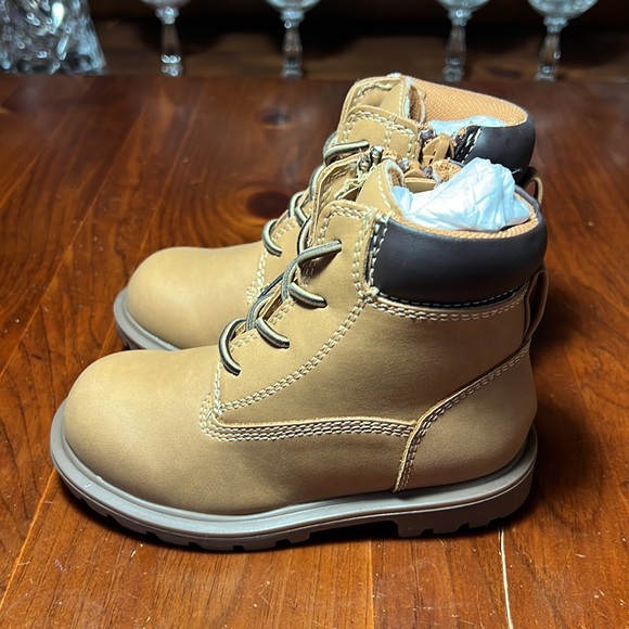 Jumping Bean 8T Brand New Toddler Donduriwheat Lace up / Side Zipper boots - Picture 5 of 11